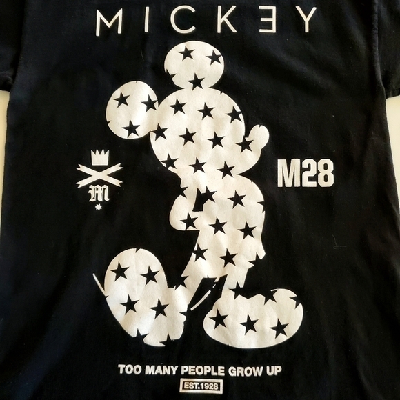 🟢1381 * Disney Collection by Nef Mickey Mouse Graphic Tee Black Size S - Picture 4 of 7